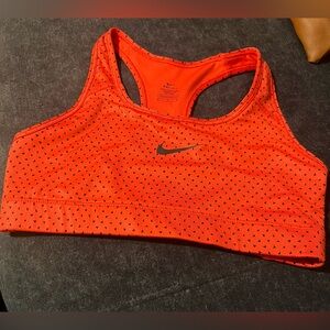 Nike Women's Orange and Black Sports Bra